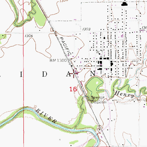 Topographic Map of Delphos Co - Operative Association Grain Elevator Number 1, KS