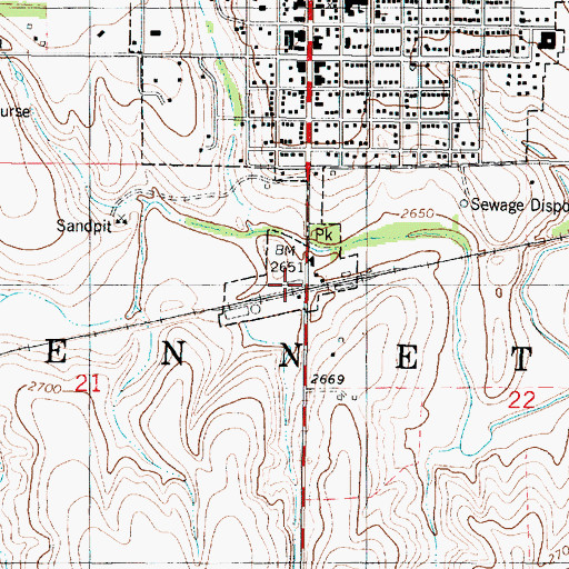 Topographic Map of Hi-Plains Co - Operative Association Grain Elevator Number 4, KS