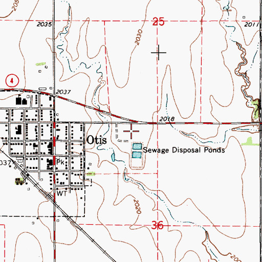 Topographic Map of Mid - State Farmers Co - Operative Grain Elevator Number 5, KS