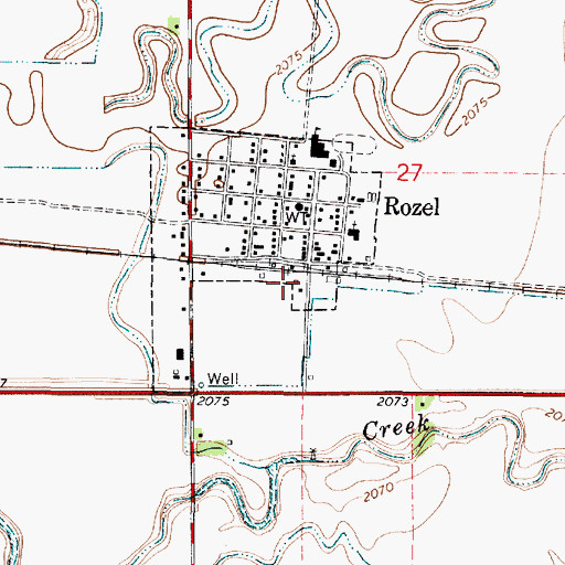 Topographic Map of Golden Valley Grain Elevator Number 1, KS