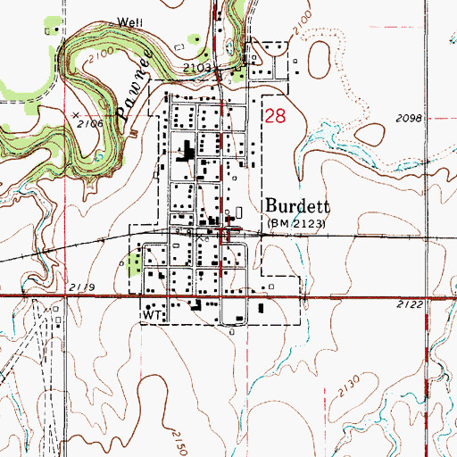 Topographic Map of Golden Valley Grain Elevator Number 2, KS