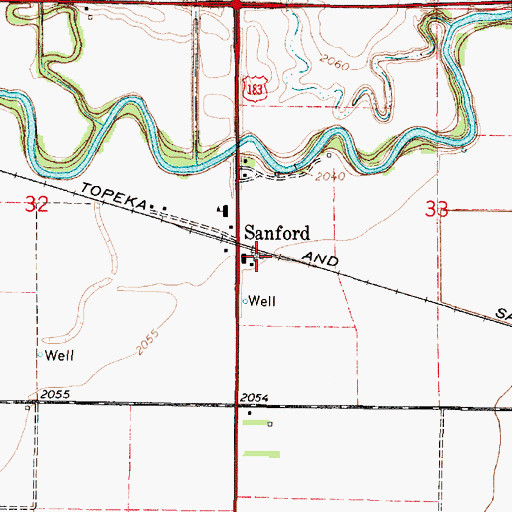 Topographic Map of Golden Valley Grain Elevator Number 3, KS