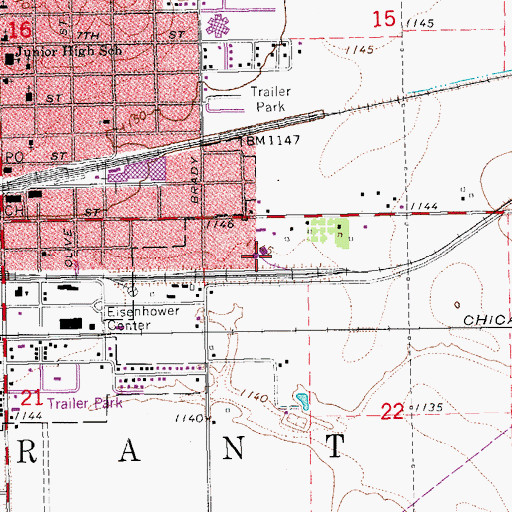 Topographic Map of Team Marketing Alliance Grain Elevator Number 40, KS