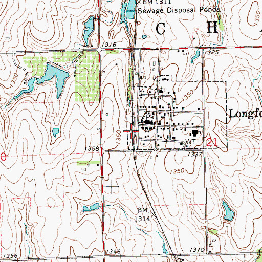Topographic Map of Team Marketing Alliance Grain Elevator Number 43, KS