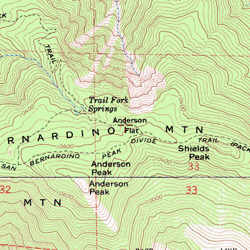 Topographic Map of Anderson Flat, CA