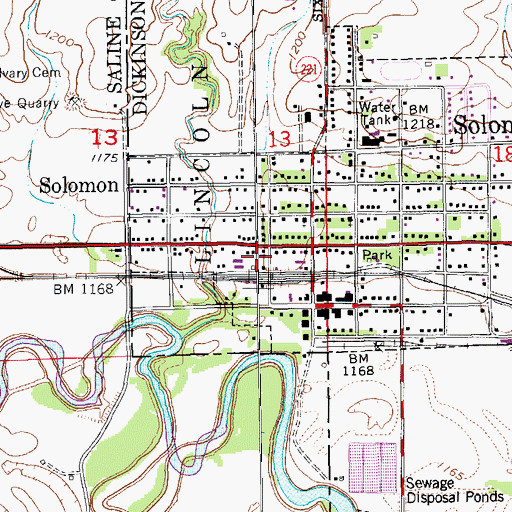 Topographic Map of Team Marketing Alliance Grain Elevator Number 45, KS
