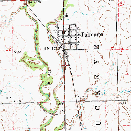 Topographic Map of Team Marketing Alliance Grain Elevator Number 46, KS