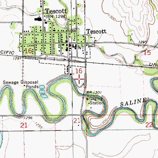 Topographic Map of Phillips Seed Farms Grain Elevator Number 1, KS