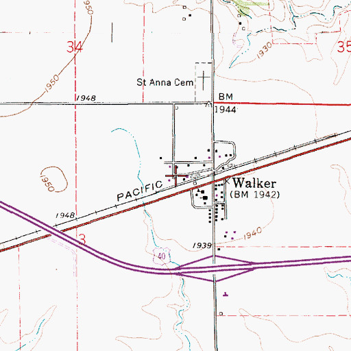 Topographic Map of United Agricultural Service Grain Elevator Number 8, KS