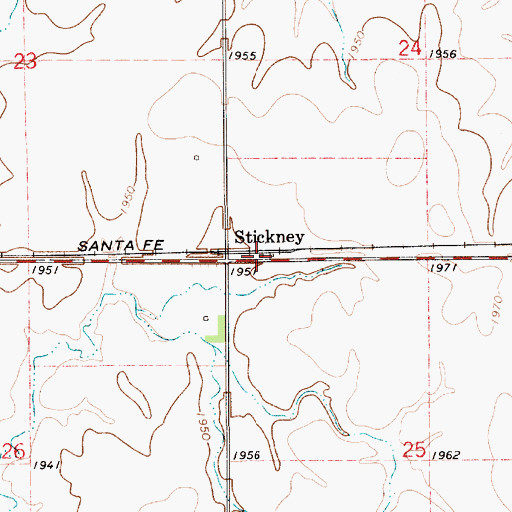 Topographic Map of United Agricultural Service Grain Elevator Number 6, KS