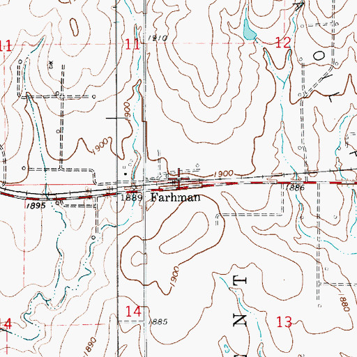 Topographic Map of Ellsworth Co - Operative Grain Elevator Number 3, KS