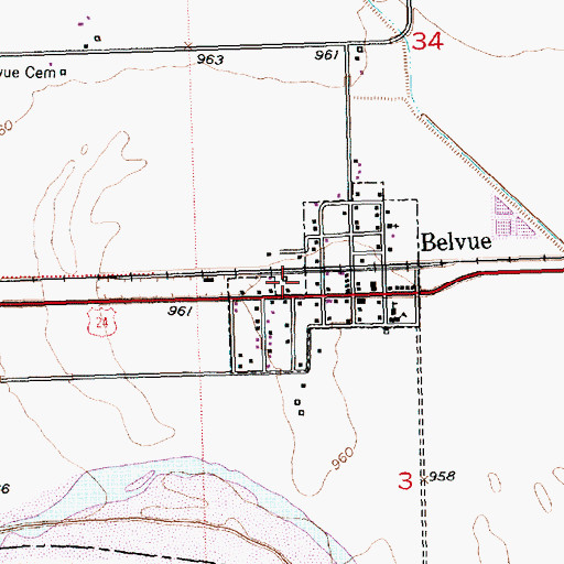 Topographic Map of Farmers Union Co - Operative Business Association Grain Elevator Number 2, KS