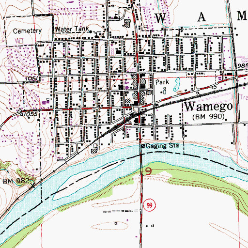 Topographic Map of Farmers Union Co - Operative Business Association Grain Elevator Number 3, KS