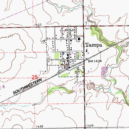 Topographic Map of Agricultural Producers Grain Elevator Number 1, KS