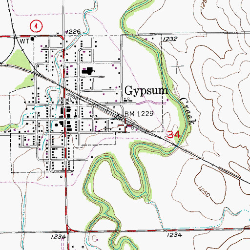 Topographic Map of Agricultural Producers Grain Elevator Number 4, KS