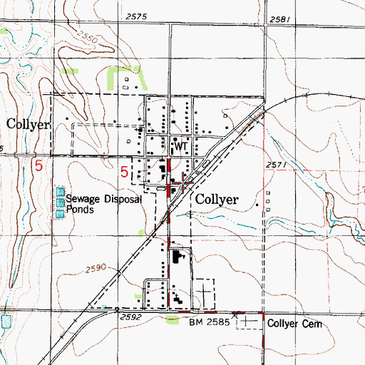 Topographic Map of Frontier Agricultural Grain Elevator Number 15, KS