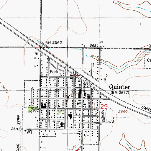Topographic Map of Frontier Agricultural Grain Elevator Number 22, KS