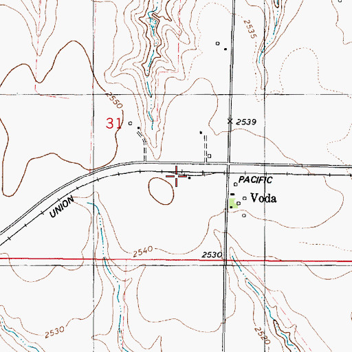 Topographic Map of Frontier Agricultural Grain Elevator Number 24, KS
