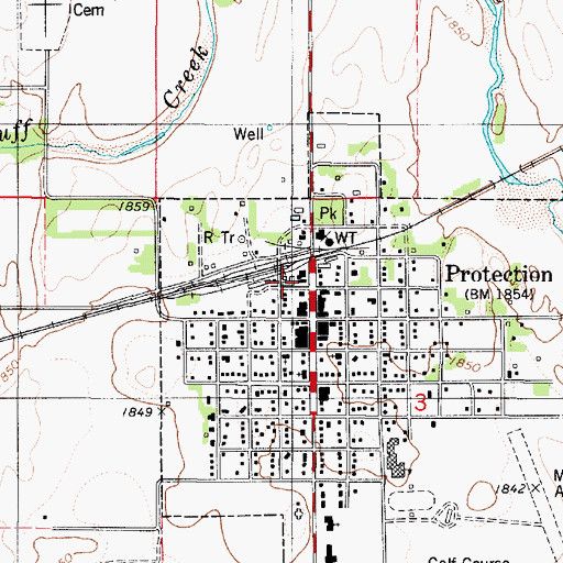 Topographic Map of Farmers Co - Operative Grain Elevator Number 4, KS