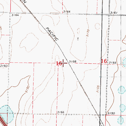 Topographic Map of Cornerstone Agricultural Grain Elevator Number 1, KS
