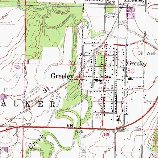 Topographic Map of Beachner Grain Elevator Number 21, KS