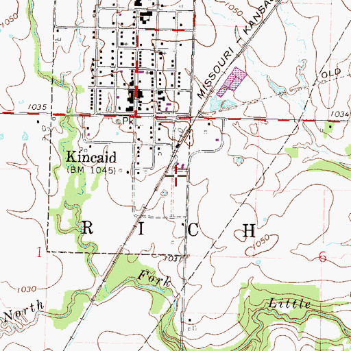 Topographic Map of Beachner Grain Elevator Number 23, KS