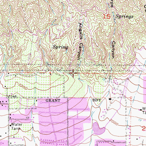 Topographic Map of Angalls Canyon, CA