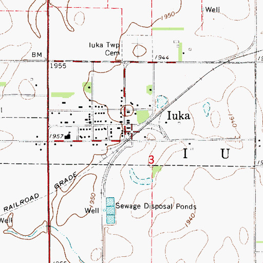 Topographic Map of Kanza Co - Operative Association Grain Elevator Number 1, KS