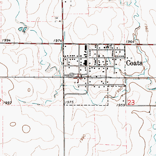 Topographic Map of Kanza Co - Operative Association Grain Elevator Number 3, KS