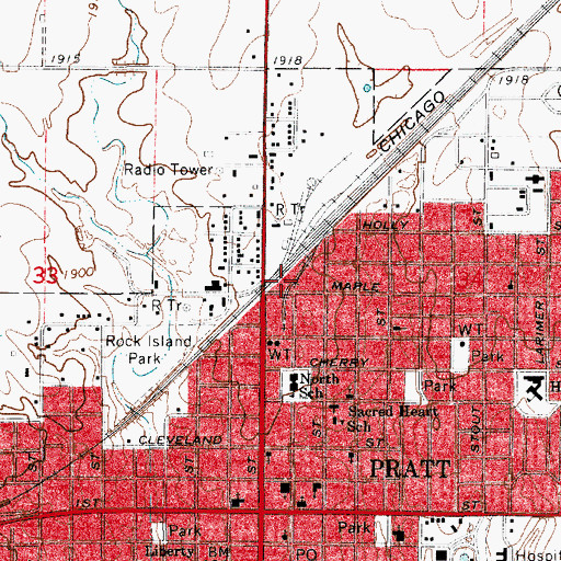 Topographic Map of Kanza Co - Operative Association Grain Elevator Number 6, KS