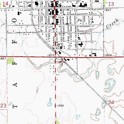 Topographic Map of Kanza Co - Operative Association Grain Elevator Number 9, KS