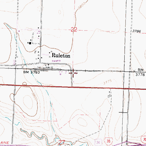 Topographic Map of Frontier Agricultural Grain Elevator Number 10, KS