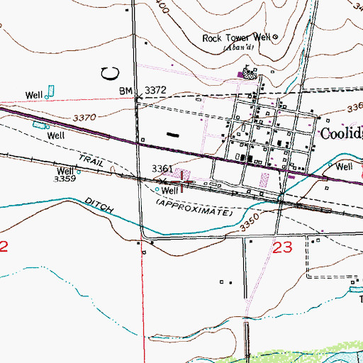 Topographic Map of Scoular Company Grain Elevator Number 2, KS