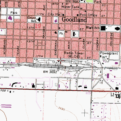 Topographic Map of Scoular Company Grain Elevator Number 5, KS