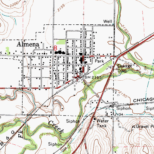 Topographic Map of Almena Agri - Services Grain Elevator Number 1, KS