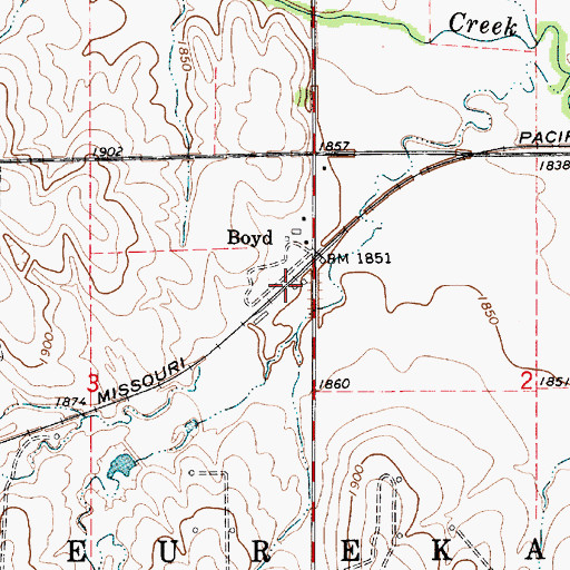 Topographic Map of Great Bend Co - Operative Association Grain Elevator Number 3, KS