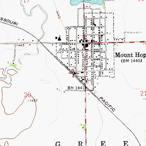 Topographic Map of Team Marketing Alliance Grain Elevator Number 28, KS