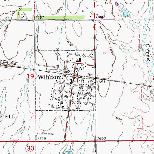 Topographic Map of Team Marketing Alliance Grain Elevator Number 39, KS