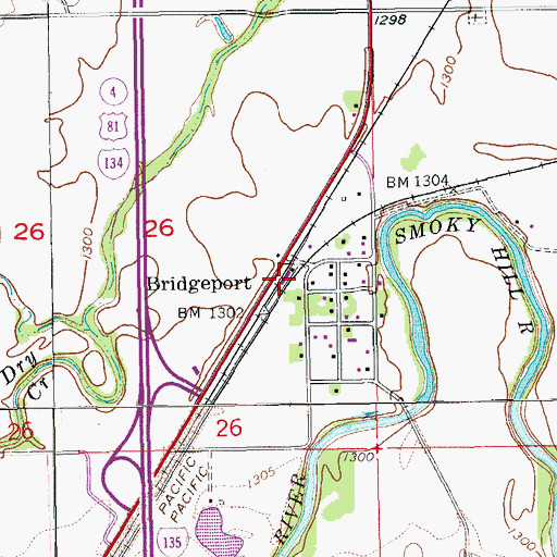 Topographic Map of Team Marketing Alliance Grain Elevator Number 4, KS