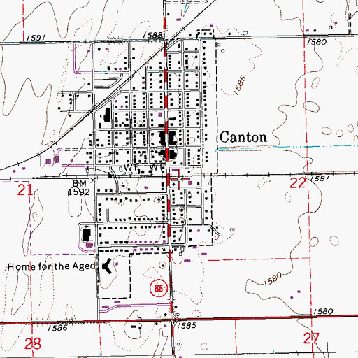 Topographic Map of Team Marketing Alliance Grain Elevator Number 8, KS