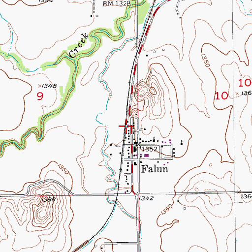 Topographic Map of Team Marketing Alliance Grain Elevator Number 12, KS
