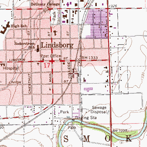 Topographic Map of Team Marketing Alliance Grain Elevator Number 23, KS
