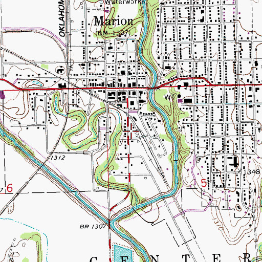 Topographic Map of Team Marketing Alliance Grain Elevator Number 24, KS