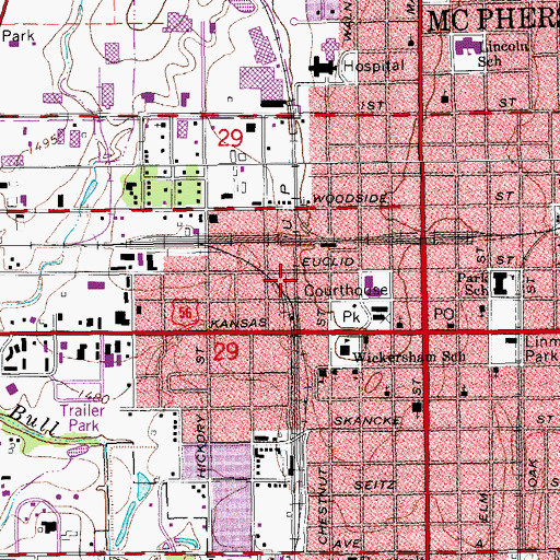 Topographic Map of Team Marketing Alliance Grain Elevator Number 27, KS