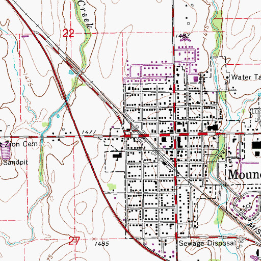 Topographic Map of Team Marketing Alliance Grain Elevator Number 1, KS