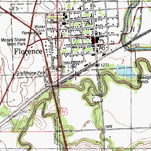 Topographic Map of Team Marketing Alliance Grain Elevator Number 13, KS