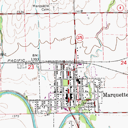 Topographic Map of Team Marketing Alliance Grain Elevator Number 25, KS