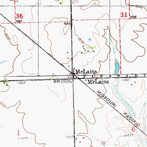 Topographic Map of Team Marketing Alliance Grain Elevator Number 26, KS