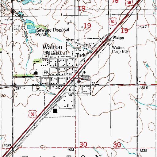 Topographic Map of Team Marketing Alliance Grain Elevator Number 35, KS