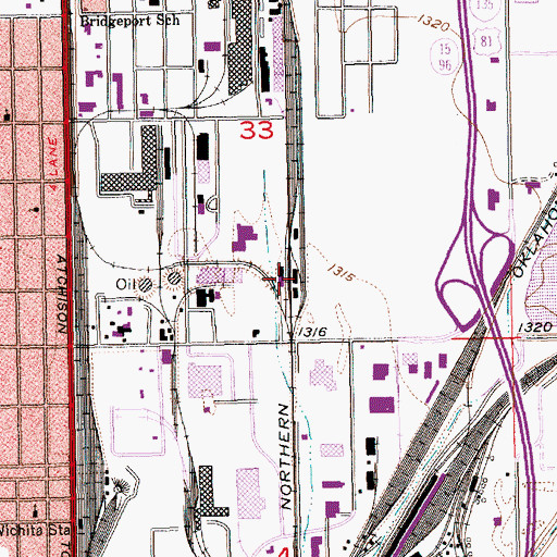 Topographic Map of Team Marketing Alliance Grain Elevator Number 38, KS
